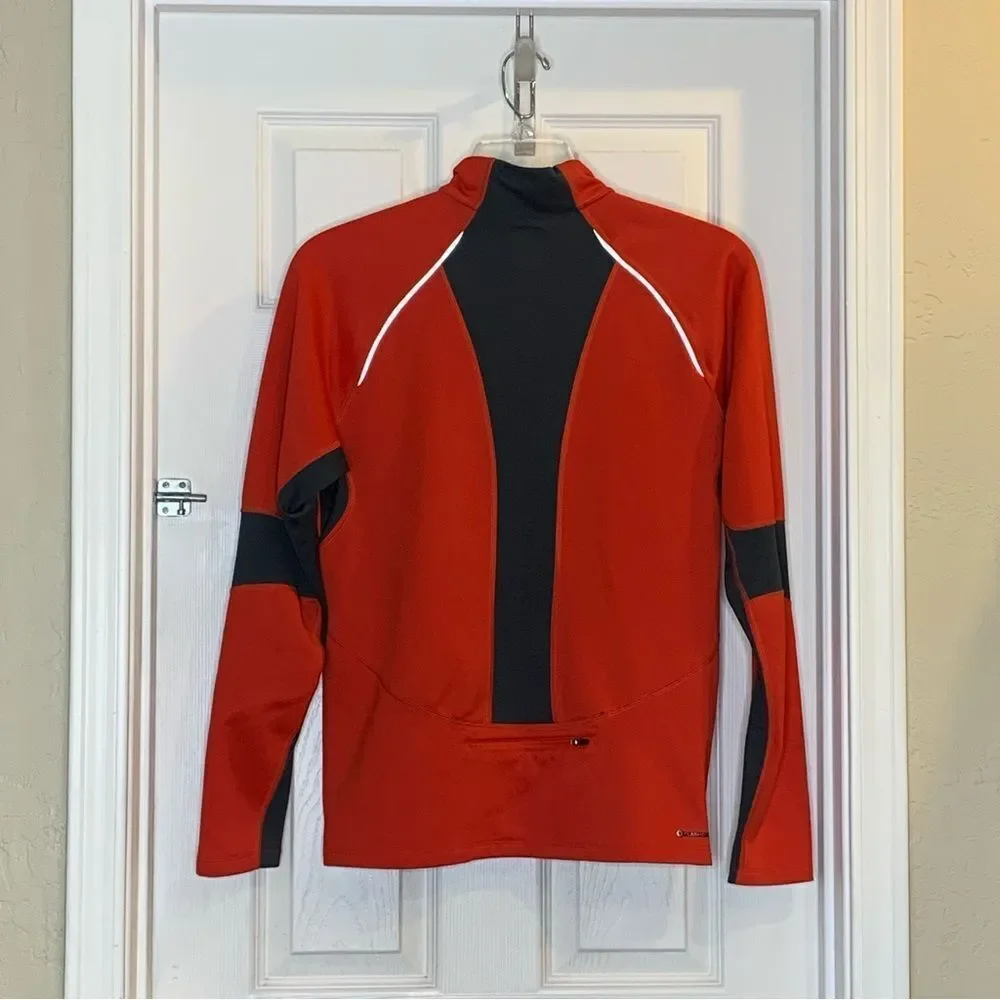 The North Face Mens Red Track Jacket Stretch Knit 1/2 Zip Pull Over Size Medium